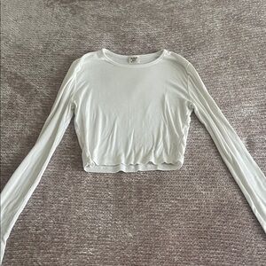 Sunday Best Cream Long Sleeve Crop Top